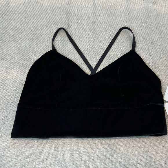 Beyond Yoga Sports Bra Size Large NWT Black Velvet Motion Long Line - Picture 9 of 11
